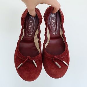 Tod’s Suede Ballerina Flats